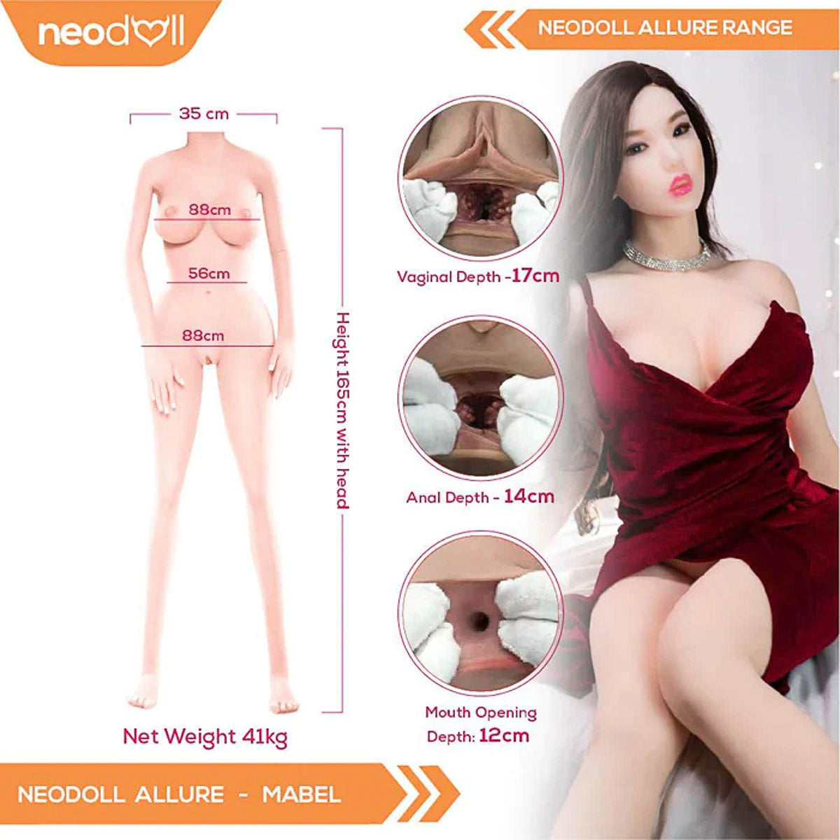Neodoll Allure Mabel - Poupée de Sexe Réaliste - 165cm - Naturel